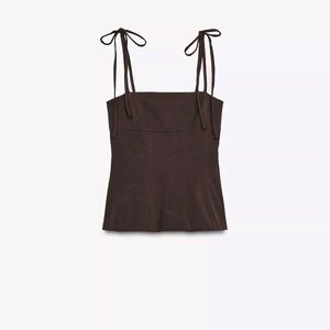 Zara Dark Brown Camisole with Tie Straps